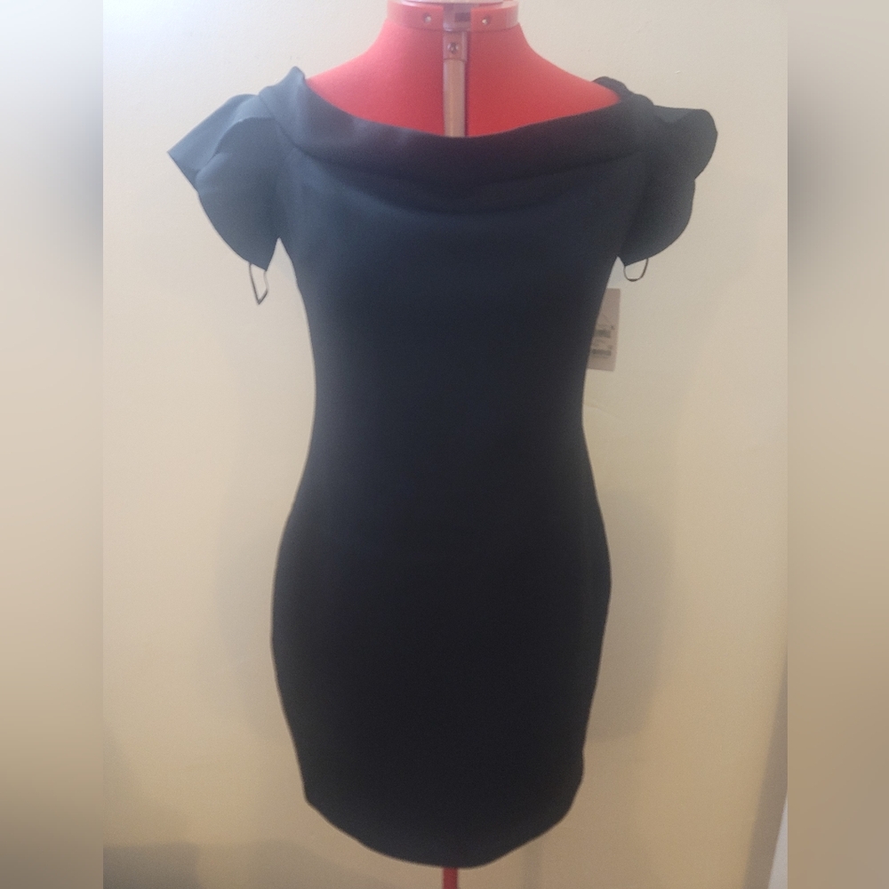 Guess Black Off-the-Shoulder Sheath Mini Dress